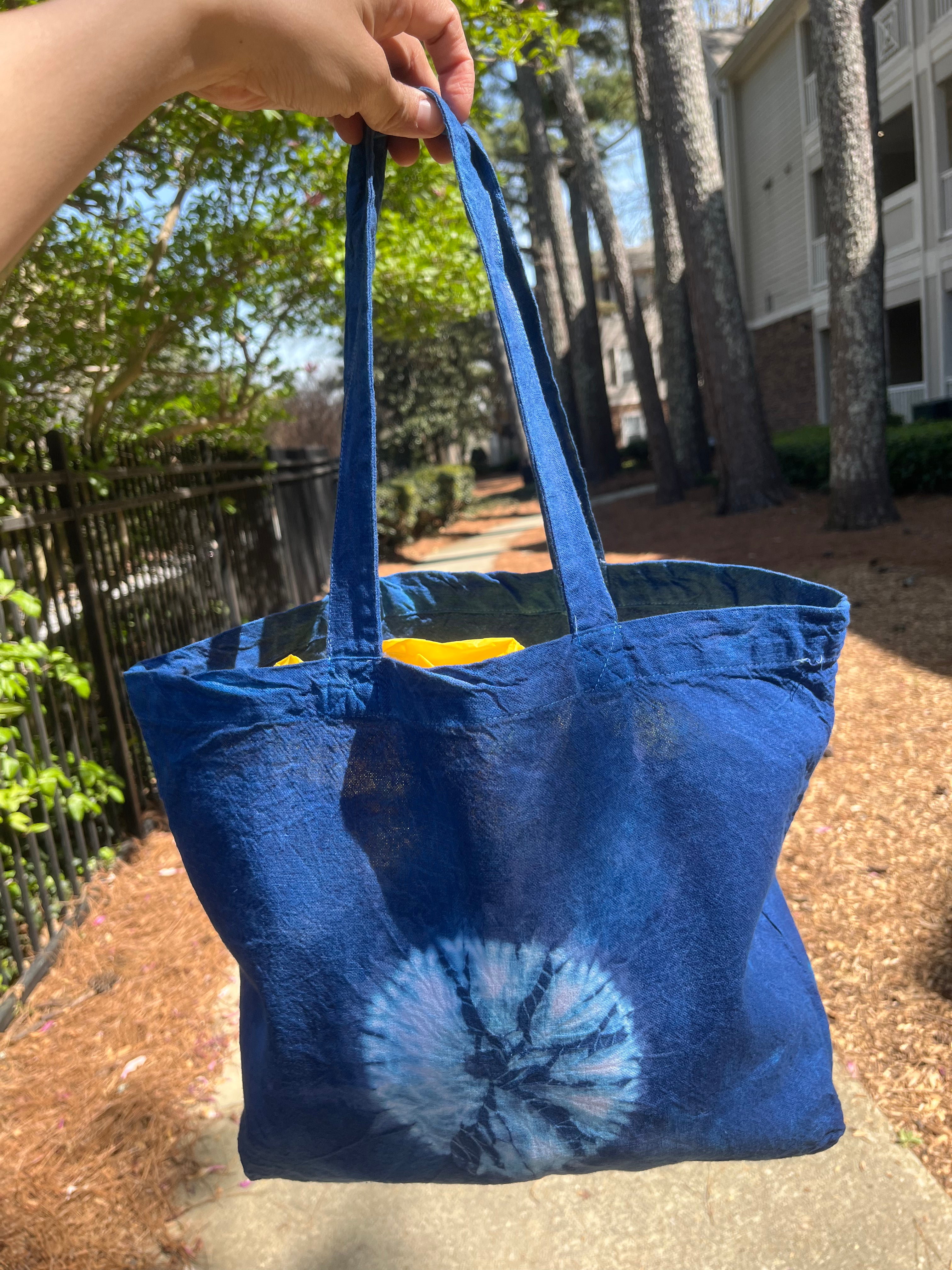 Indigo Circle Shibori Day Tote Bag