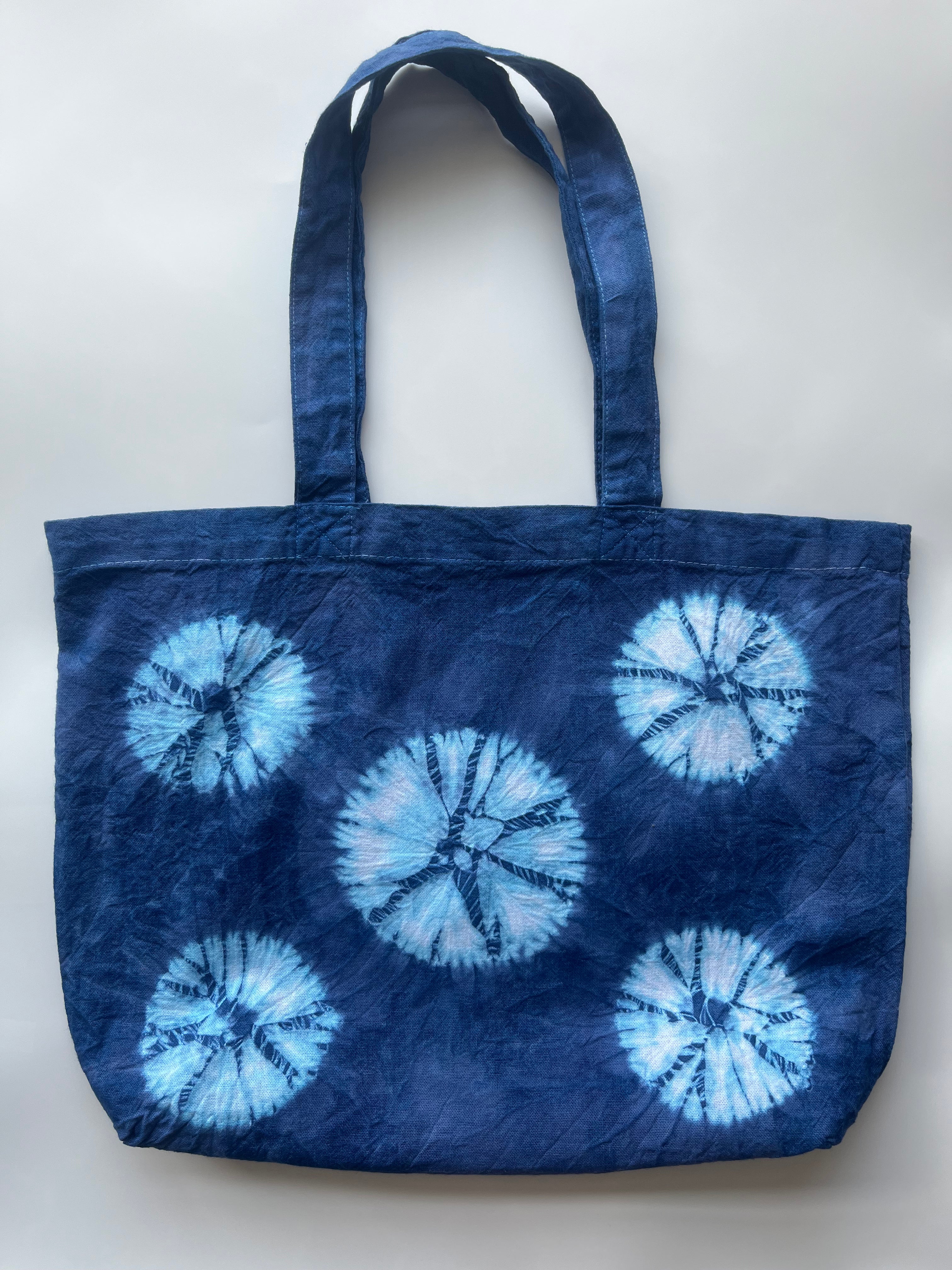 Indigo Five Circle Shibori Day Tote Bag