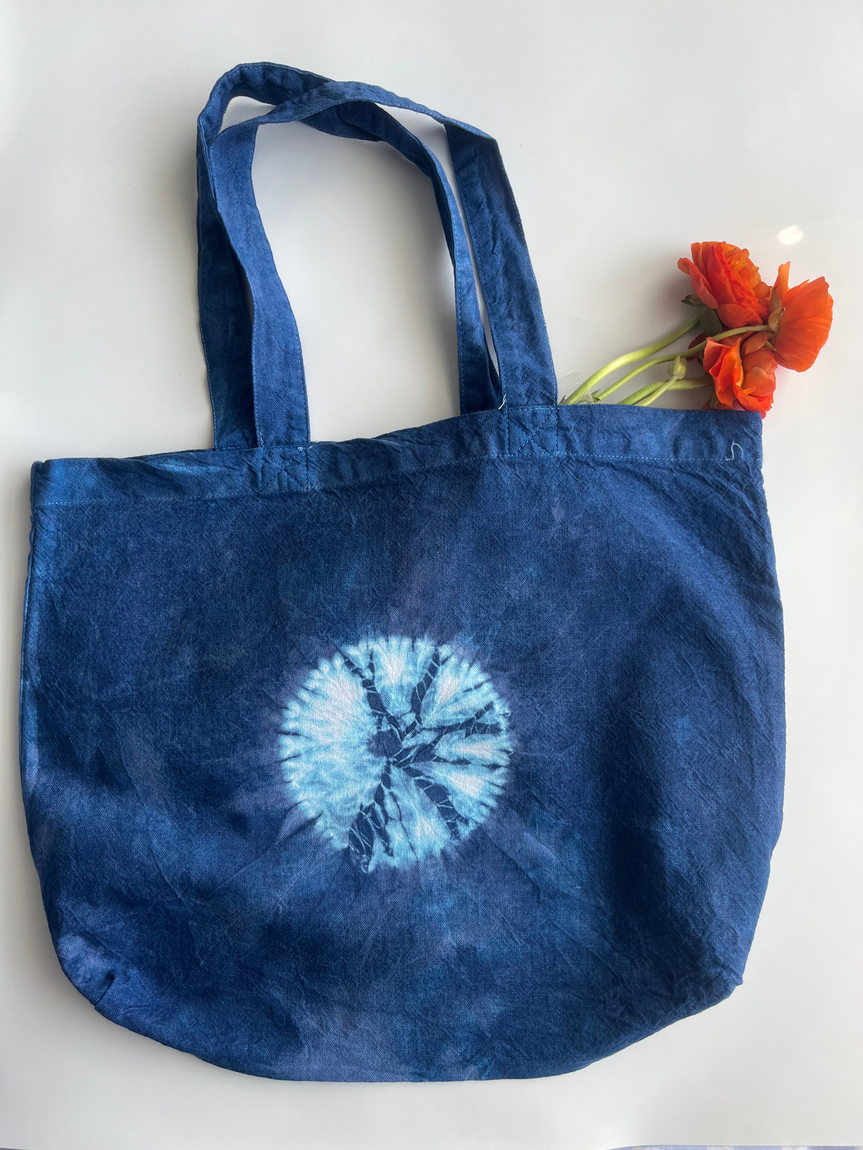Indigo Circle Shibori Day Tote Bag